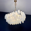 modern brass white alabaster glass poliedri chandelier