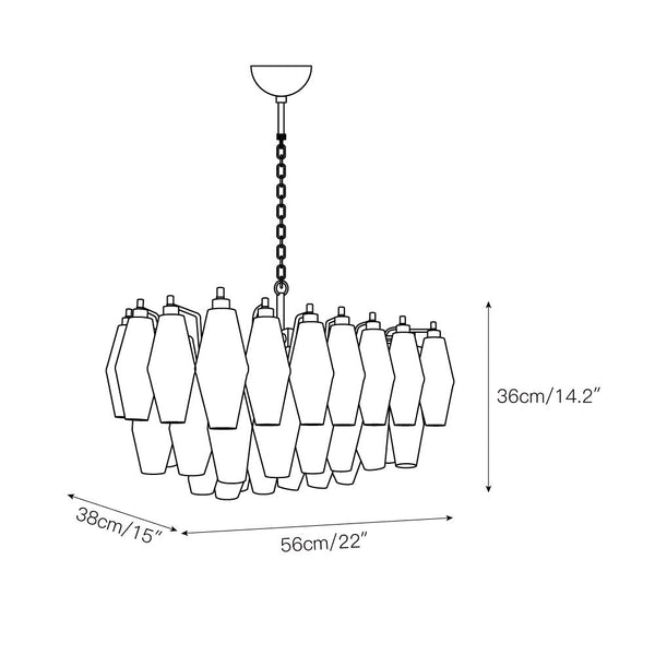 modern brass white alabaster glass poliedri chandelier