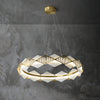 modern brass white alabaster led chandelier