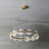 modern brass white alabaster led chandelier