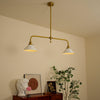 modern brass white aluminum linear chandelier