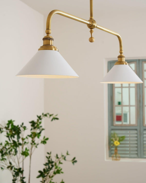 modern brass white aluminum linear chandelier