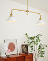 modern brass white aluminum linear chandelier