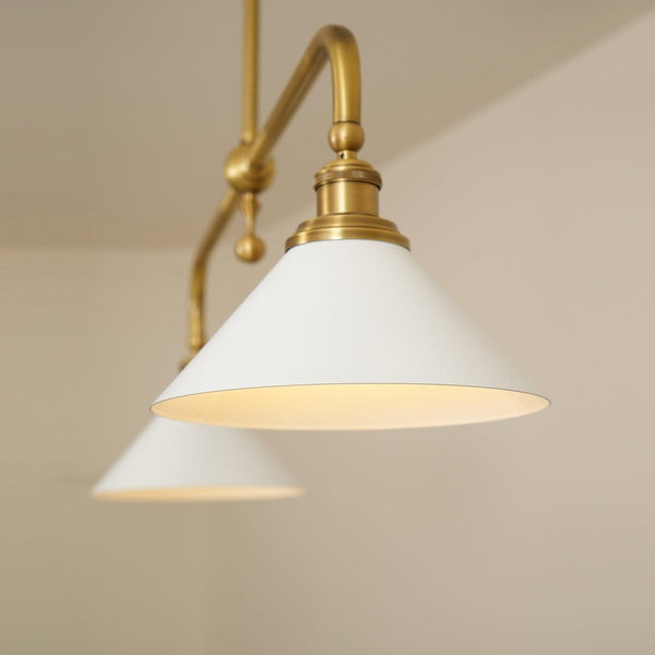 modern brass white aluminum linear chandelier