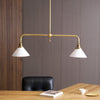 modern brass white aluminum linear chandelier