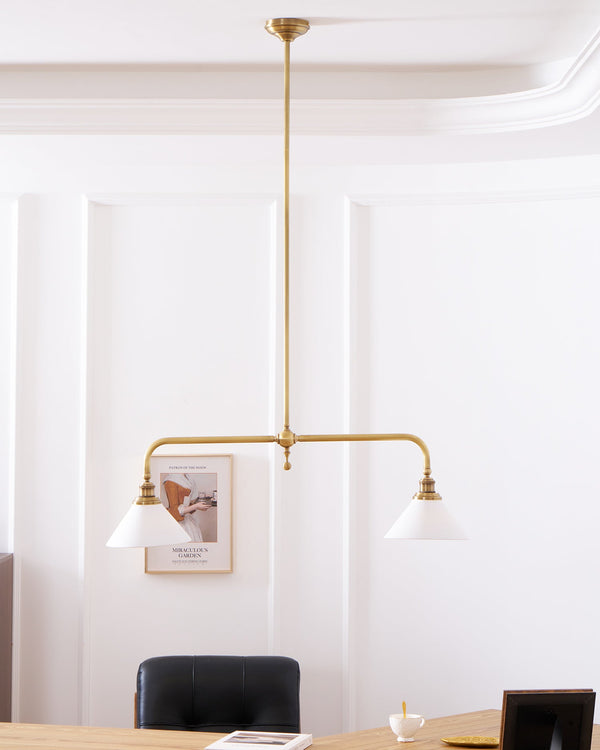 modern brass white aluminum linear chandelier