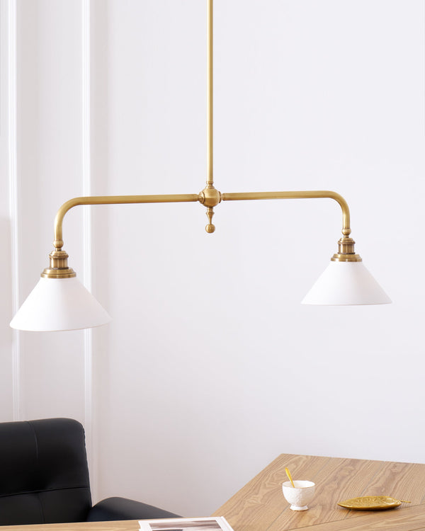 modern brass white aluminum linear chandelier