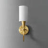 modern brass white fabric charleston wall sconce