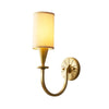 modern brass white fabric charleston wall sconce