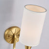 modern brass white fabric charleston wall sconce
