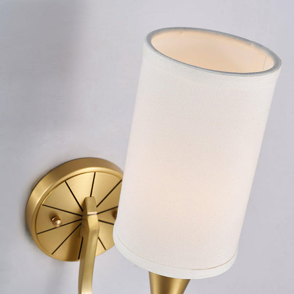 modern brass white fabric charleston wall sconce
