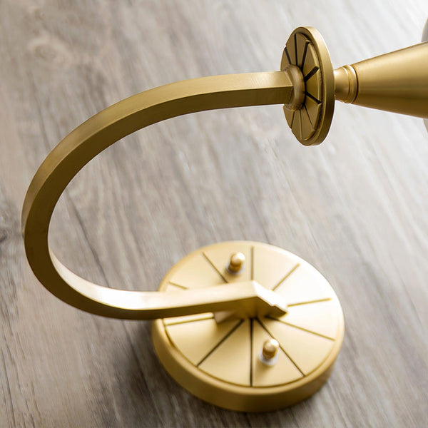 modern brass white fabric charleston wall sconce