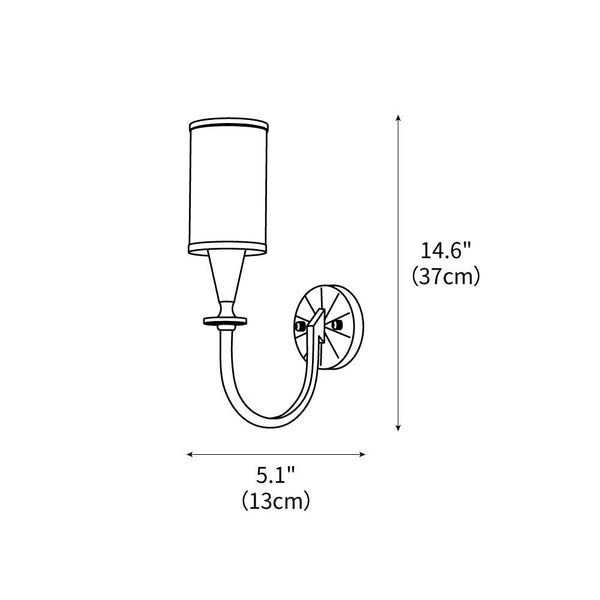 modern brass white fabric charleston wall sconce