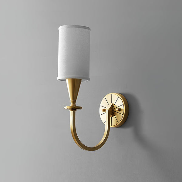modern brass white fabric charleston wall sconce