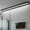 modern brushed silver aluminum rectangle led vanity light
