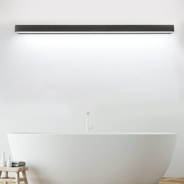 modern brushed silver aluminum rectangle led vanity light