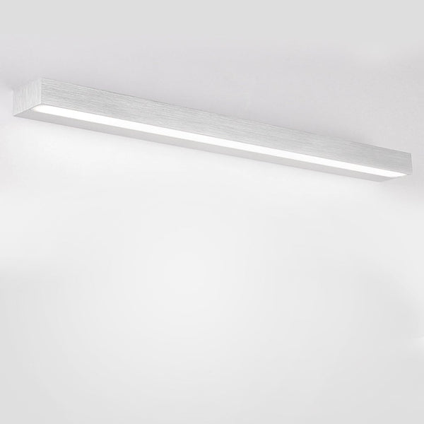 modern brushed silver aluminum rectangle led vanity light