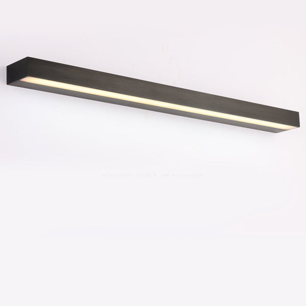 modern brushed silver aluminum rectangle led vanity light