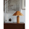 modern burl wood organic table lamp