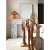 modern burl wood organic table lamp