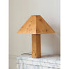 modern burl wood organic table lamp