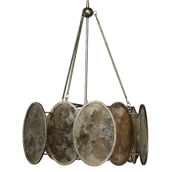 modern champagne mirrored glass oval chandelier