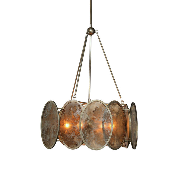 modern champagne mirrored glass oval chandelier