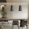 modern charcoal black iron tapered pendant lamp