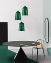 modern charcoal black iron tapered pendant lamp