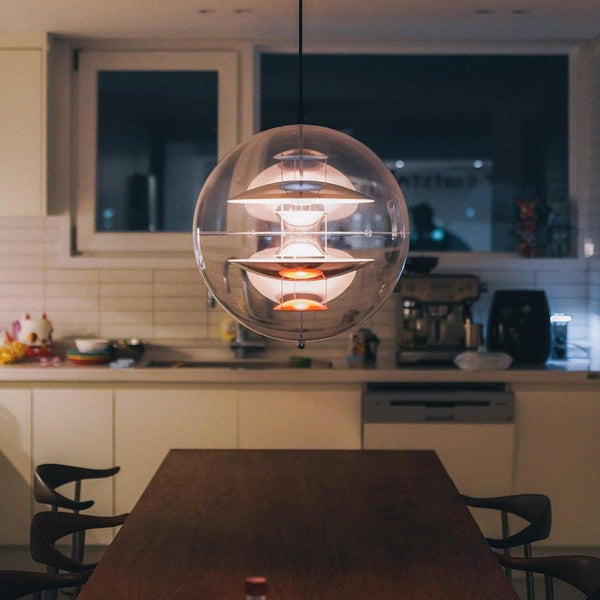 modern chrome acrylic globe pendant light