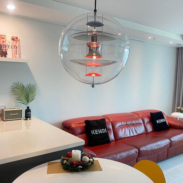 modern chrome acrylic globe pendant light