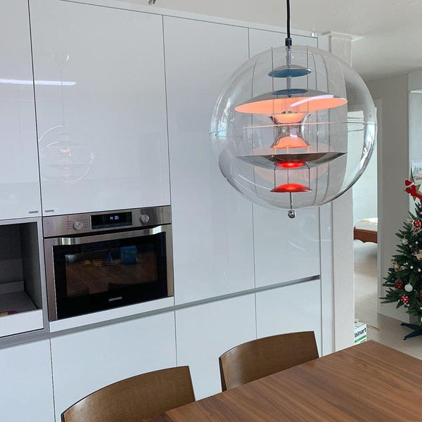 modern chrome acrylic globe pendant light