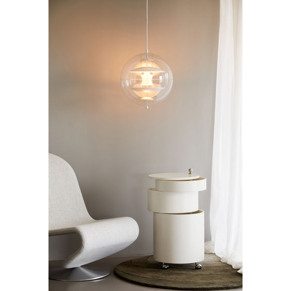 modern chrome acrylic globe pendant light