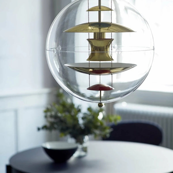 modern chrome acrylic globe pendant light