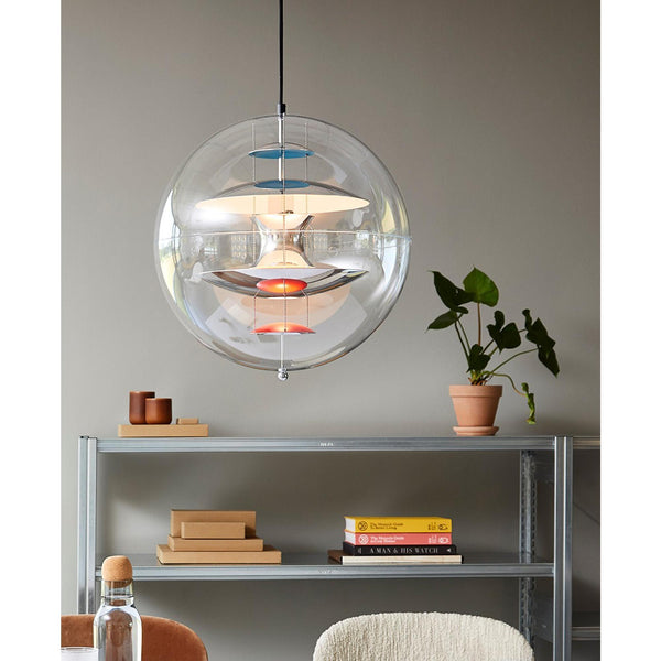 modern chrome acrylic globe pendant light