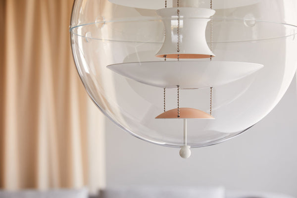modern chrome acrylic globe pendant light