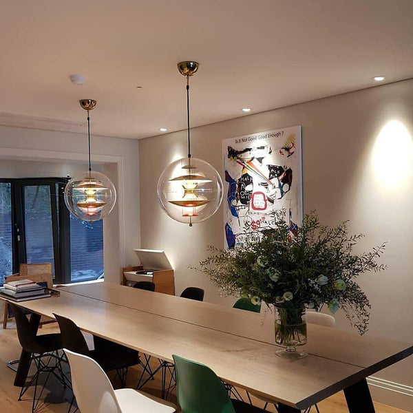 modern chrome acrylic globe pendant light