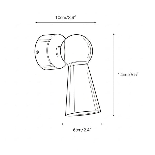 modern chrome aluminum cylinder wall lamp