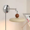 modern chrome beige acrylic disc plug in wall lamp