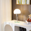 modern chrome clear glass bauhaus table lamp