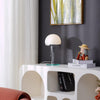 modern chrome clear glass bauhaus table lamp