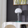 modern chrome clear glass bauhaus table lamp