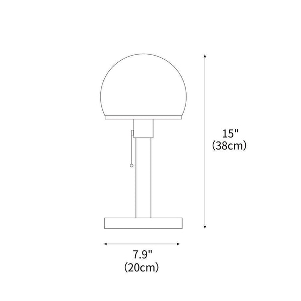 modern chrome clear glass bauhaus table lamp