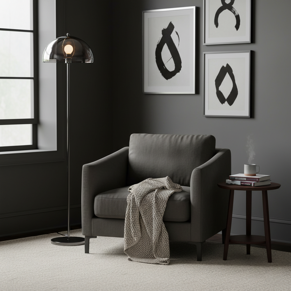 modern chrome double layer acrylic floor lamp