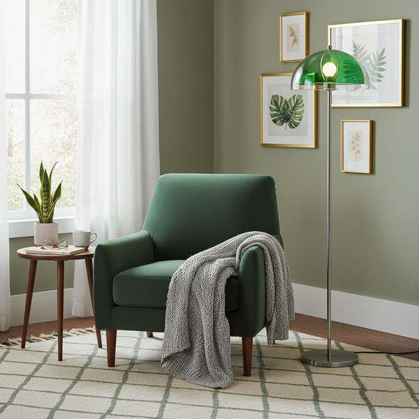 modern chrome double layer acrylic floor lamp