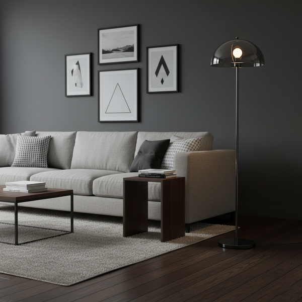 modern chrome double layer acrylic floor lamp