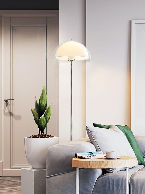 modern chrome double layer acrylic floor lamp