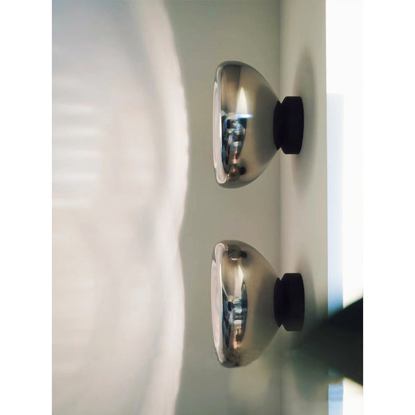 modern chrome glass void surface sconce