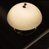 modern chrome white glass beret rechargeable table lamp