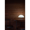 modern chrome white glass beret rechargeable table lamp